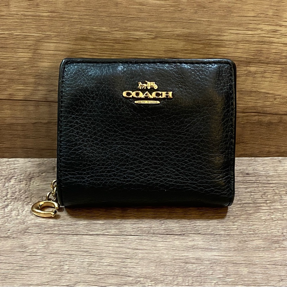 Coach Snap Wallet in Leather Black
